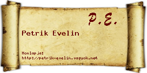 Petrik Evelin névjegykártya