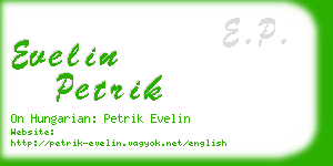 evelin petrik business card